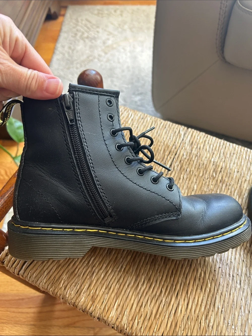 Dr. Martens Kids Black Lace-Up Ankle Boots